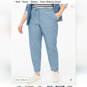 J. Crew Drawstring chambray pants women size 18